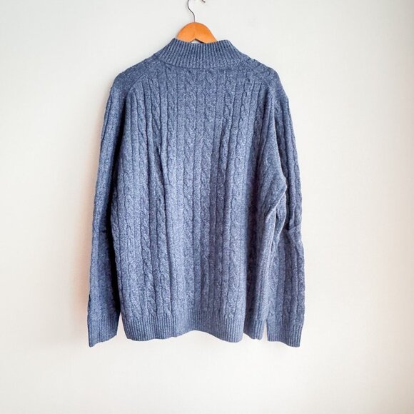 Brooks Brothers Gray Cable Knit Zip Up Sweater - Picture 4 of 6